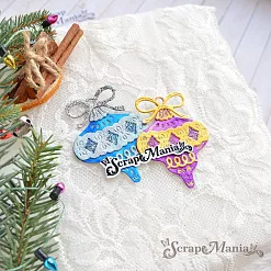 Нож "Сказка на Новый Год. Елочные игрушки. Яркая юла", 4,2х5,5 см (ScrapMania)