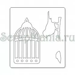 Форма для вырубки "Птичка в клетке" (Sizzix)