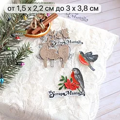 Нож "Сказка на Новый Год. Рябинка и снегири", 3х3,8 см (ScrapMania)