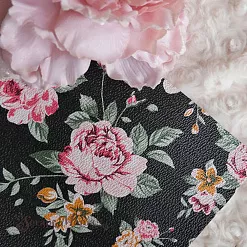 Отрез экокожи 30х69 см "Текстурный. Цветы на черном" (Pty Китай) Отрез экокожи 30х69 см "Текстурный. Цветы на черном" (Pty Китай)