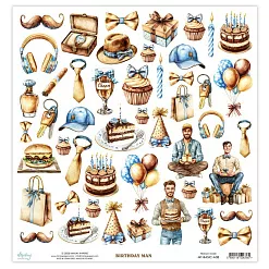 Бумага 30х30 см "Birthday Man. Для вырезания" (Mintay) Бумага 30х30 см "Birthday Man. Для вырезания" (Mintay)