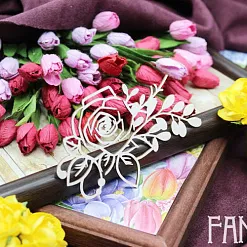 Украшение из чипборда "Роза 709" (Fantasy) Украшение из чипборда "Роза 709" (Fantasy)