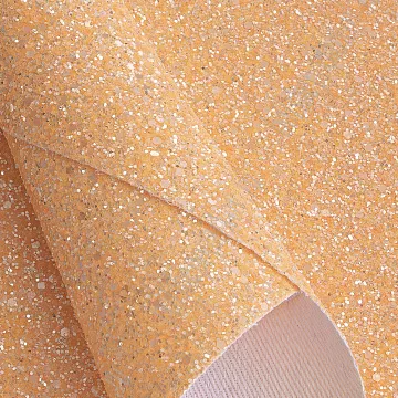 Отрез экокожи А4 "Пайетки пастель. Персиковый"