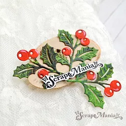 Нож "Новогодняя красота. Рождественский остролист", 4х4,6 см (ScrapMania)