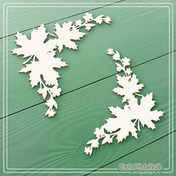 Чипборд "Уголки с листьями клена и цветами" (СкрапМагия)