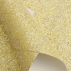 Отрез экокожи А4 с глиттером "Квадратики. Светлое золото"