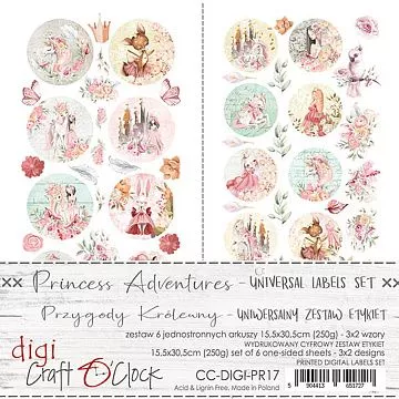 Набор бумаги 30х15 см "Princess adventures. Бирки", 6 листов (CraftO'clock)