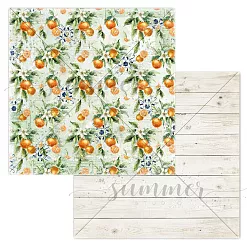 Бумага 30х30 см "Вкус лета. Апельсиновый фреш" (Summer Studio)