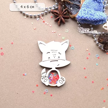 Шейкер "Новогодняя Ванилька. Лисичка. Маленький", 4х6 см (ScrapMania)