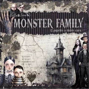 Набор бумаги 30х30 см "Monster family", 12 листов (BellaLuna)
