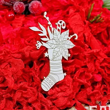 Украшение из чипборда "Рождественский носок" (Fantasy)