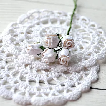 Букет роз с полуоткрытым бутоном "Белый", 0,8 см, 5 шт (Craft)