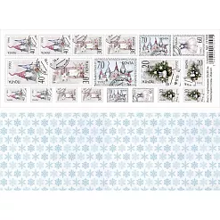 Лист с картинками 10х30 см "Новогодние гномы. Марки" (ScrapMania)