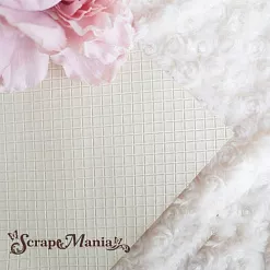 Отрез экокожи 30х69 см "Текстурный. Квадратик сливочный" (Pty Италия)