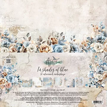 Набор бумаги 30х30 см "In shades of blue", 6 листов (Alchemy of Art)