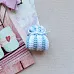 Вязаное украшение "Мешочек. Голубой", 2,7х2,8 см (Ручная работа)