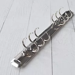 Кольцевой механизм с триггером и 2 винтами, 6 колец диаметром 2 см, длина 22,5 см, цвет серебро (Китай)