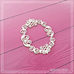 Чипборд "В стране чудес. Рамка с вензелями 8", 4,8х6 см (СкрапМагия)