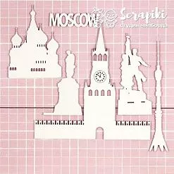 Чипборд "Москва", 13,1х13,6 см (Scrapiki)