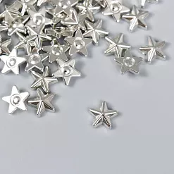 Набор акриловых украшений "Звезды. Серебро", 1х1 см, 100 шт (АртУзор)