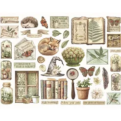 Набор вырубок из плотного картона "Herbarium Silvae", 40 шт (Stamperia) Набор вырубок из плотного картона "Herbarium Silvae", 40 шт (Stamperia)