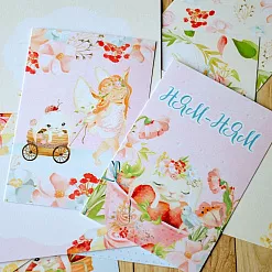 Набор карточек "Клубничное детство", 16 шт (ScrapMania)