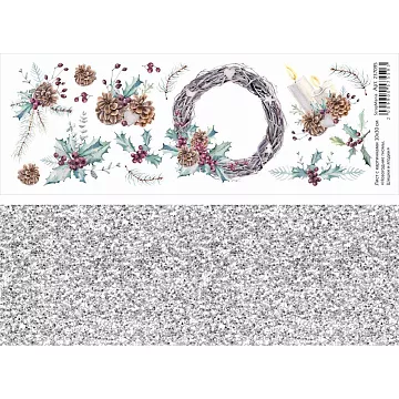 Лист с картинками 10х30 см "Новогодние гномы. Шишки и ягодки" (ScrapMania)