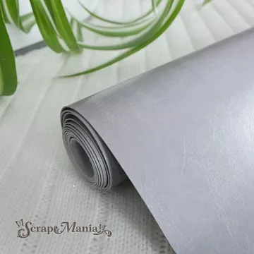 Отрез экокожи 30х69 см "Переплетный. Шевро. Серый" (Pty Китай)