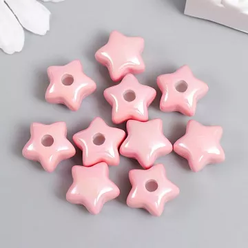 Набор акриловых украшений "Звездочка. Перламутр розовый", 10 шт (АртУзор)