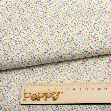 Отрез ткани 50х55 см "Нежная история. Цветы на белом " (Peppy)
