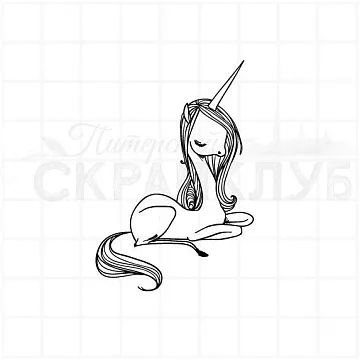 Штамп "И одной хорошо 2. Единорог", 4х6 см (Скрапклуб)