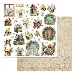 Набор бумаги 30,5х30,5 см "Сезон ромашек", 12 листов (ScrapMania)