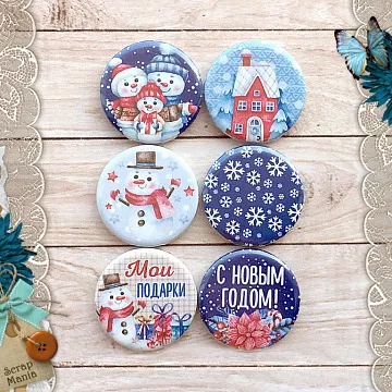 Набор фишек "Снеговички. С новым годом" (ScrapMania)