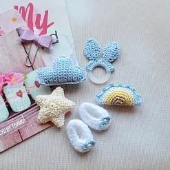 Набор вязаных украшений "Разноцветные сны. Мальчик", 6 шт (Ручная работа)