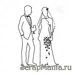 Штамп "Невеста и жених" контур (Скрапклуб) Штамп "Невеста и жених" контур (Скрапклуб)