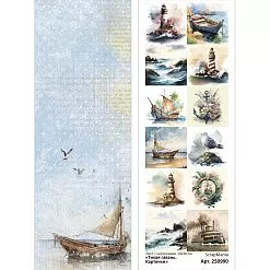 Лист с картинками 10х30 см "Тихая гавань. Карточки" (ScrapMania) Лист с картинками 10х30 см "Тихая гавань. Карточки" (ScrapMania)