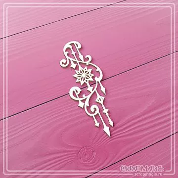 Чипборд "Новогодняя гирлянда с завитками", 2,5х6,9 см (СкрапМагия)