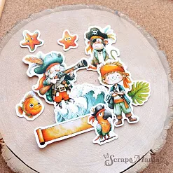 Набор высечек из бумаги "Маленький пират", 39 шт (ScrapMania) Набор высечек из бумаги "Маленький пират", 39 шт (ScrapMania)