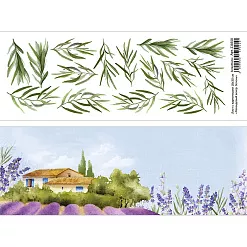 Лист с картинками 10х30 см "Лавандовый вечер. Зелень" (ScrapMania) Лист с картинками 10х30 см "Лавандовый вечер. Зелень" (ScrapMania)