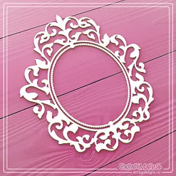 Чипборд "Ажурная овальная рамка", 9х10,6 см (СкрапМагия)