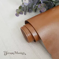 Отрез экокожи 30х69 см "Переплетный. Шевро. Рыжий" (Pty Китай)