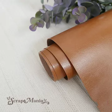 Отрез экокожи 30х69 см "Переплетный. Шевро. Рыжий" (Pty Китай)