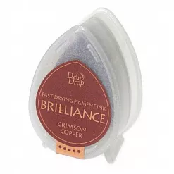 Подушечка чернильная пигментная "капля" Brilliance, размер 32х50мм, цвет малиновый медный