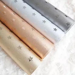 Отрез экокожи 30х69 см "Текстурный. Звезды графитовые"