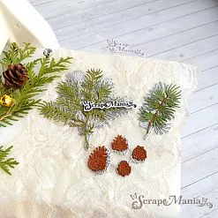 Нож "Еловый лес. Ветки сосны с шишками", 8,5х8,5 см (ScrapMania) Нож "Еловый лес. Ветки сосны с шишками", 8,5х8,5 см (ScrapMania)