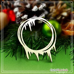 Чипборд "Круглая рамка с сосульками", 6,6х8 см (СкрапМагия)