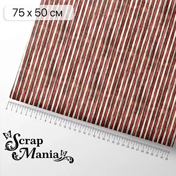 Отрез ткани 75х50 см "Алиса и Чеширский кот. Красно-белые полосы" (ScrapMania)