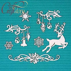 Набор украшений из чипборда "Новогодний декор" (CraftStory) Набор украшений из чипборда "Новогодний декор" (CraftStory)