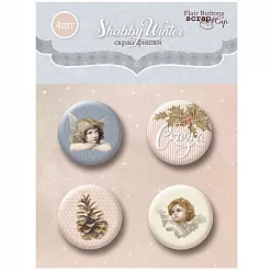 Набор фишек "Shabby Winter 2", 4 шт (Скрапмир)
