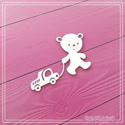 Чипборд "Медвежонок с машинкой"6х5 см (СкрапМагия) Чипборд "Медвежонок с машинкой"6х5 см (СкрапМагия)